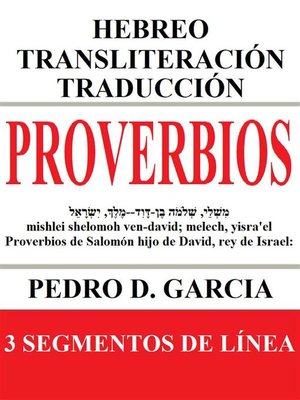 cover image of Proverbios--Hebreo Transliteración Traducción